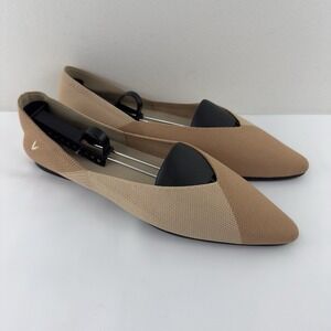 Vivaia Women's Pointed Toe Flats Beige‎ Size 42 Sustainable Knit Shoes
